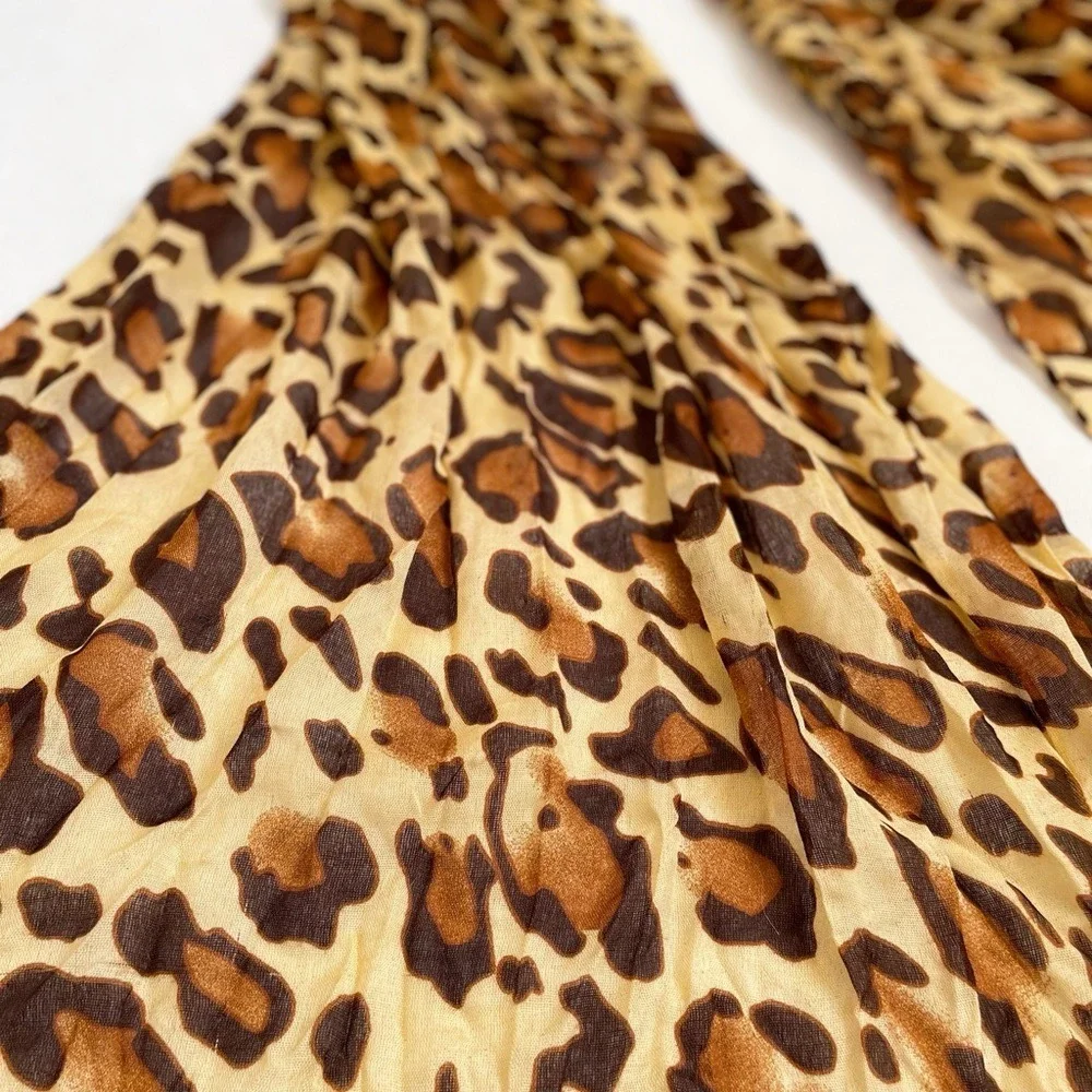 Classic Chic Maximalism Leopard Print Oversize Lightweight Cotton Scarf
